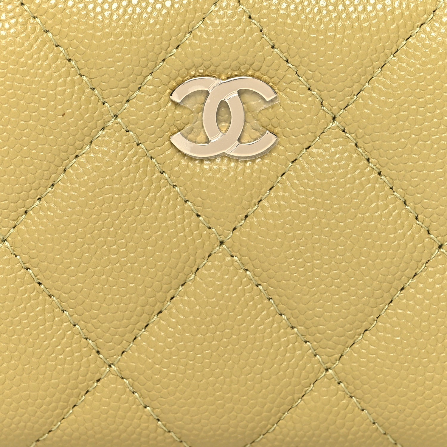 Chanel Caviar Quilted Zip Around Coin Purse Wallet Light Green 8 of 9