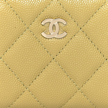 Chanel Caviar Quilted Zip Around Coin Purse Wallet Light Green 8 of 9