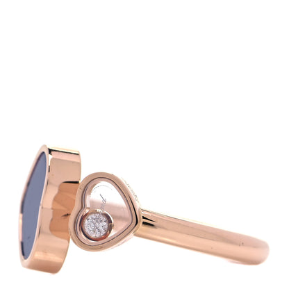 Chopard 18K Rose Gold Diamond Blue Gem Happy Hearts Ring 52 6 4 of 9