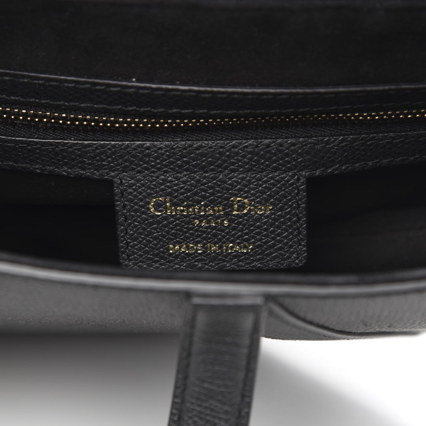 Grained Calfskin Saddle Bag Black