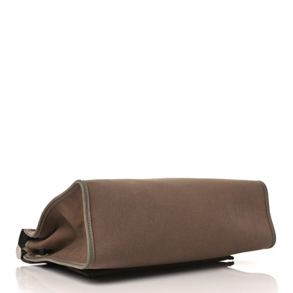 Hermes Vache Hunter Toile Herbag Zip 31 PM Etoupe Bleu Indigo 5 of 16