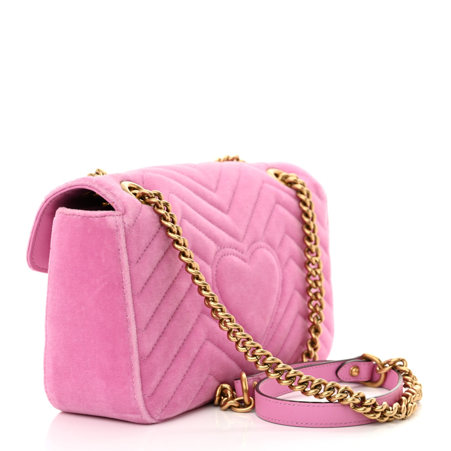 Gucci Velvet Matelasse Marquise Crystals Embroidered Small GG Marmont Shoulder Bag Malva 3 of 11