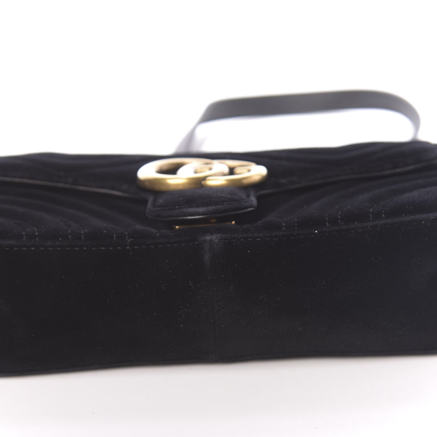 Gucci Velvet Matelasse Mini GG Marmont Shoulder Bag Black 9 of 12