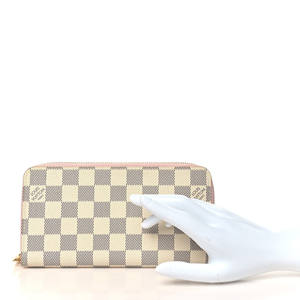 Louis Vuitton Damier Azur Zippy Wallet Rose Ballerine 2 of 7