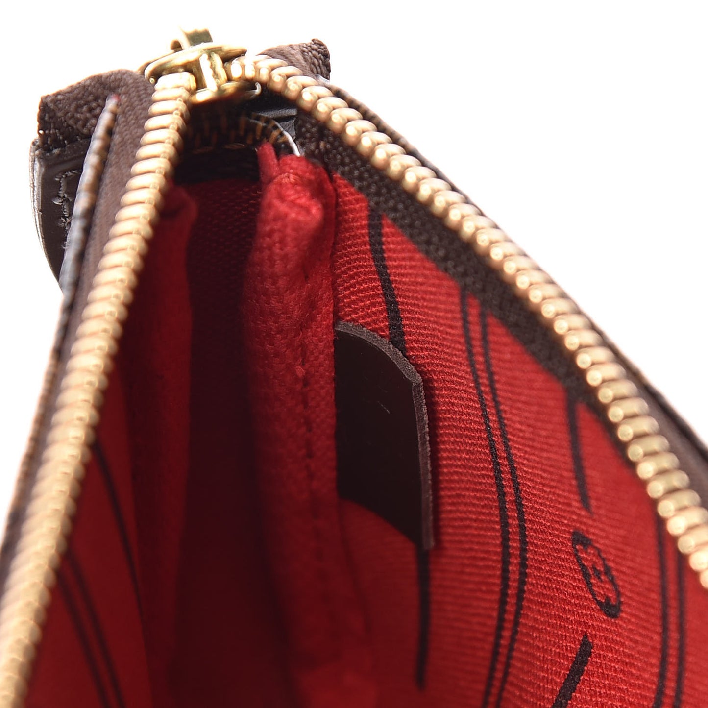 Damier Ebene Complice Trunks and Bags Mini Pochette Accessories Red