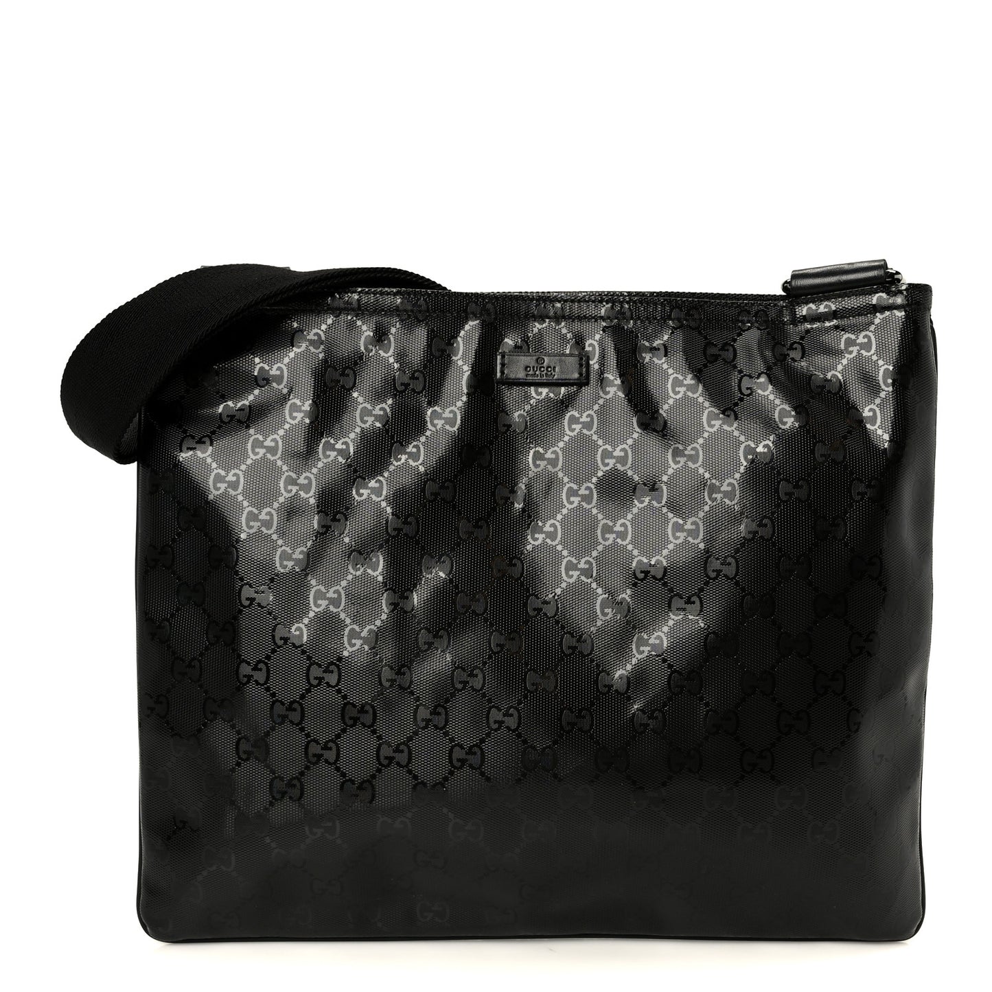 Imprime Monogram Medium Flat Messenger Bag Black