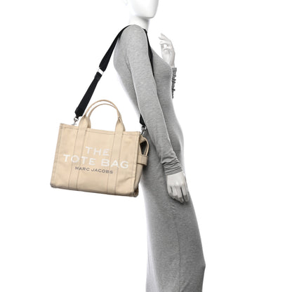 Marc Jacobs Cotton Canvas Medium The Traveler Tote Bag Beige 2 of 11