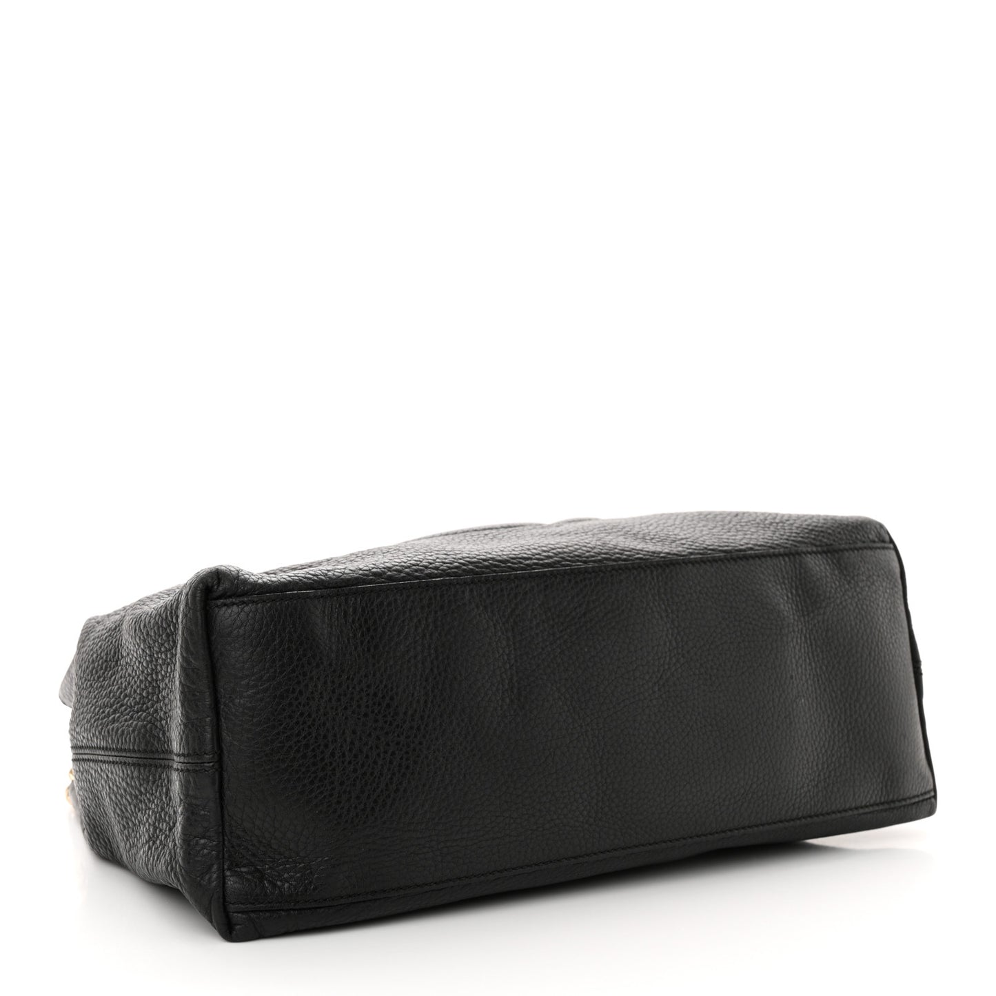 Pebbled Calfskin Medium Soho Chain Shoulder Bag Black