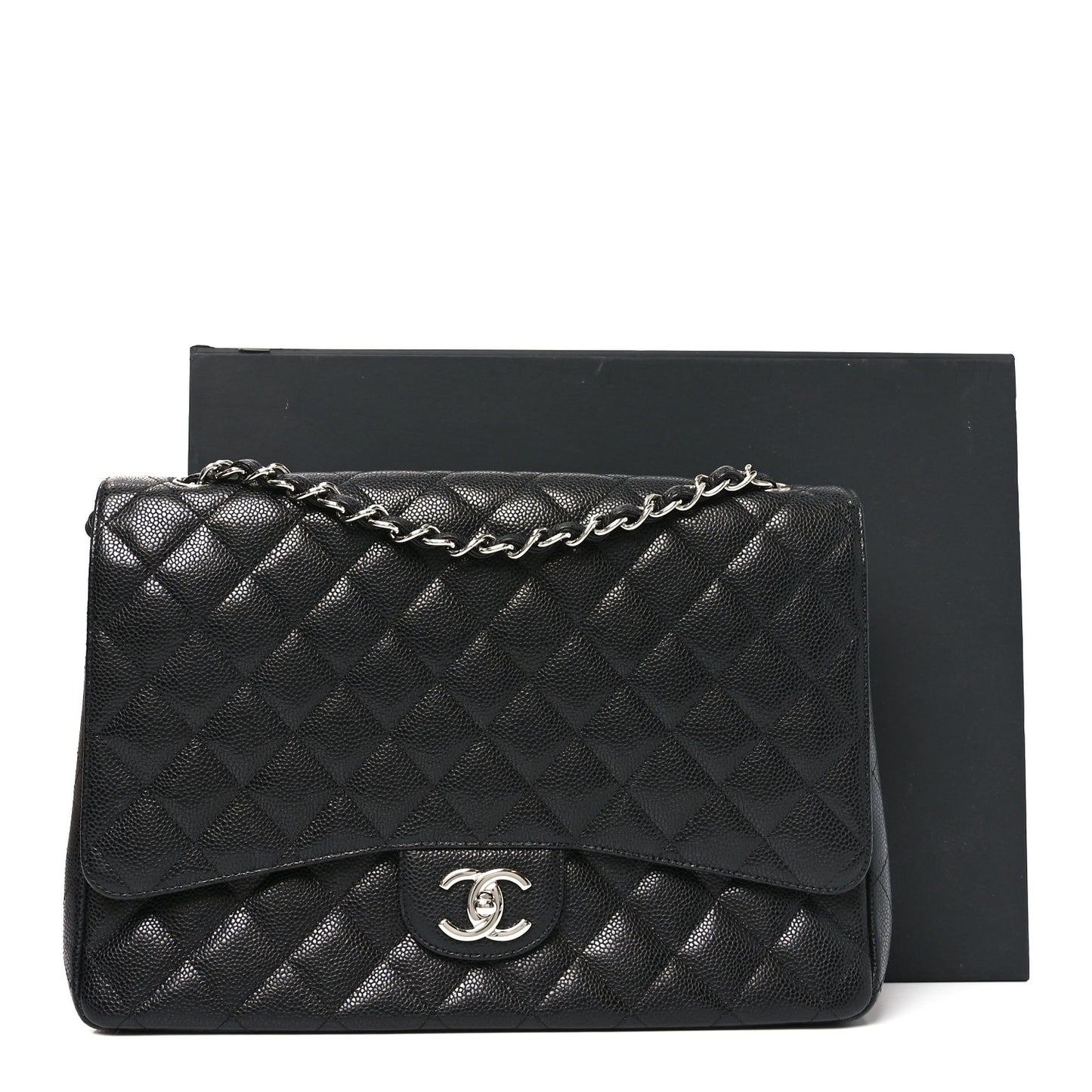 Caviar Quilted Maxi Double Flap Black