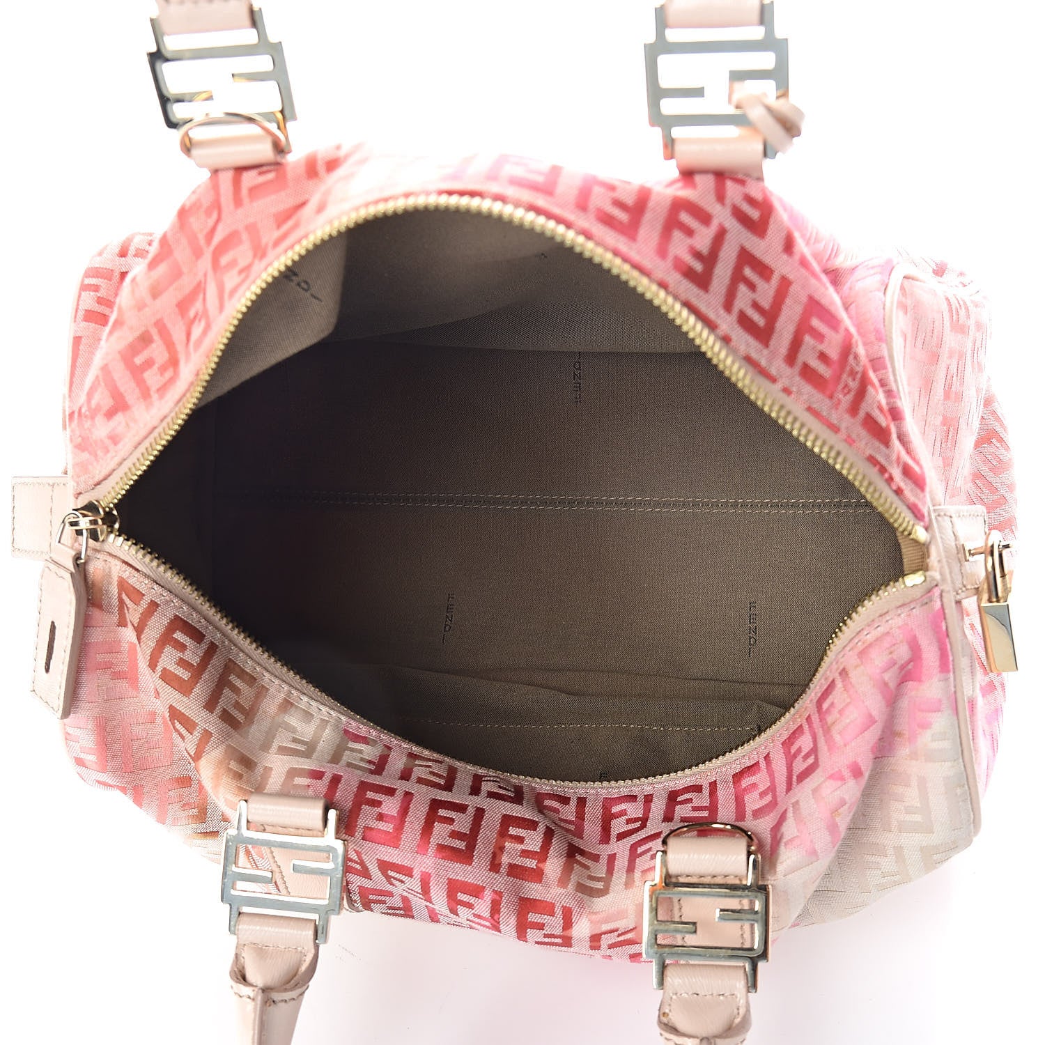 Fendi Patent Zucchino Vitello Floral Forever Boston White Multicolor Crema 5 of 9