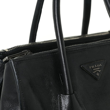 Prada Glace Calf Twin Pocket Tote Black 13 of 17