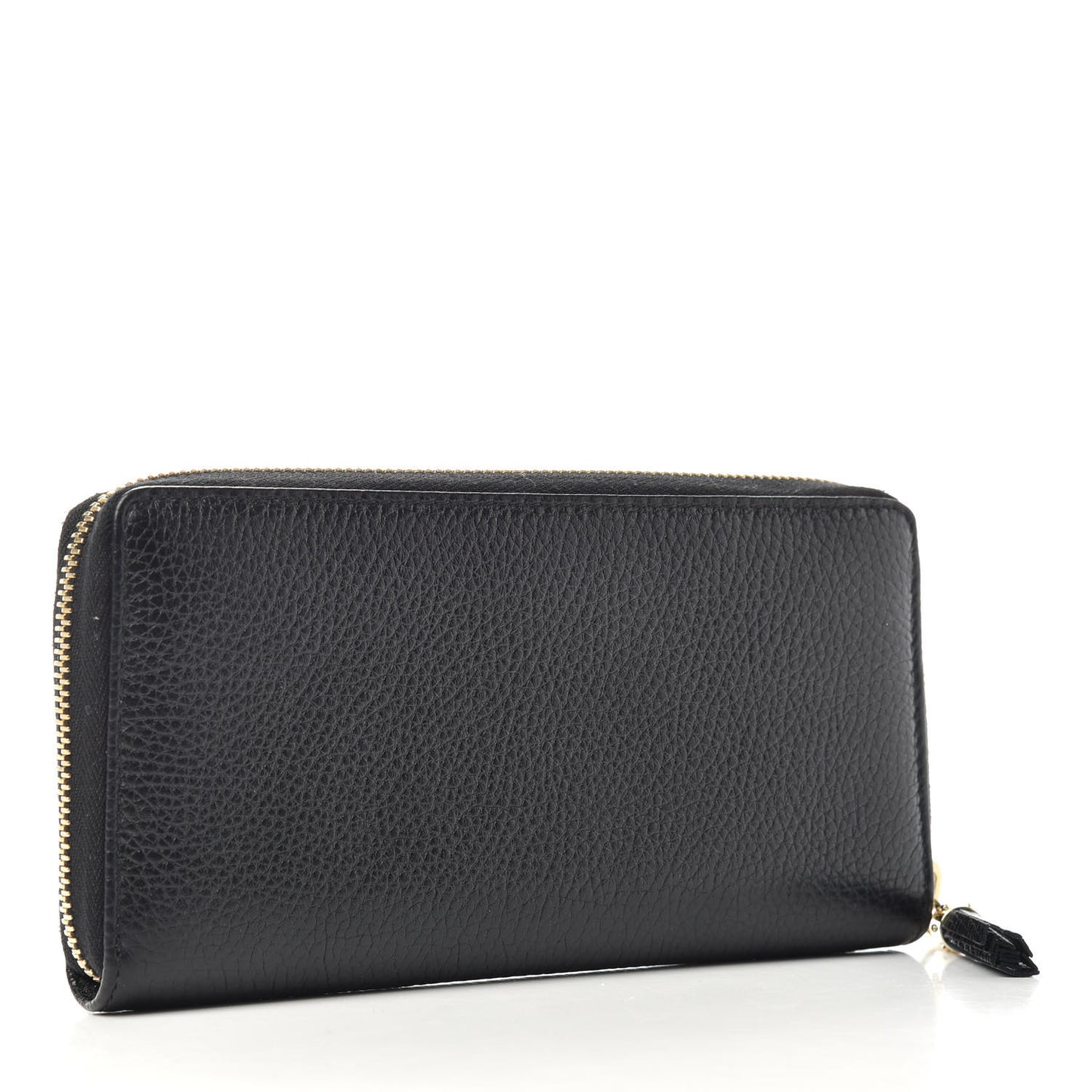 Pebbled Calfskin Soho Zip Around Wallet Black
