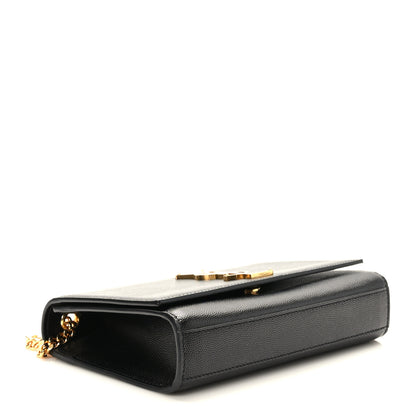 Saint Laurent Grain De Poudre Small Monogram Kate Satchel Black 4 of 9