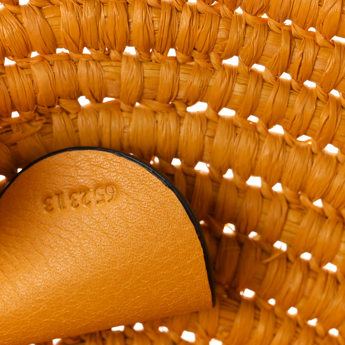 Loewe Calfskin Raffia Paulas Ibiza Petal Basket Tote Bag Ochre 7 of 10