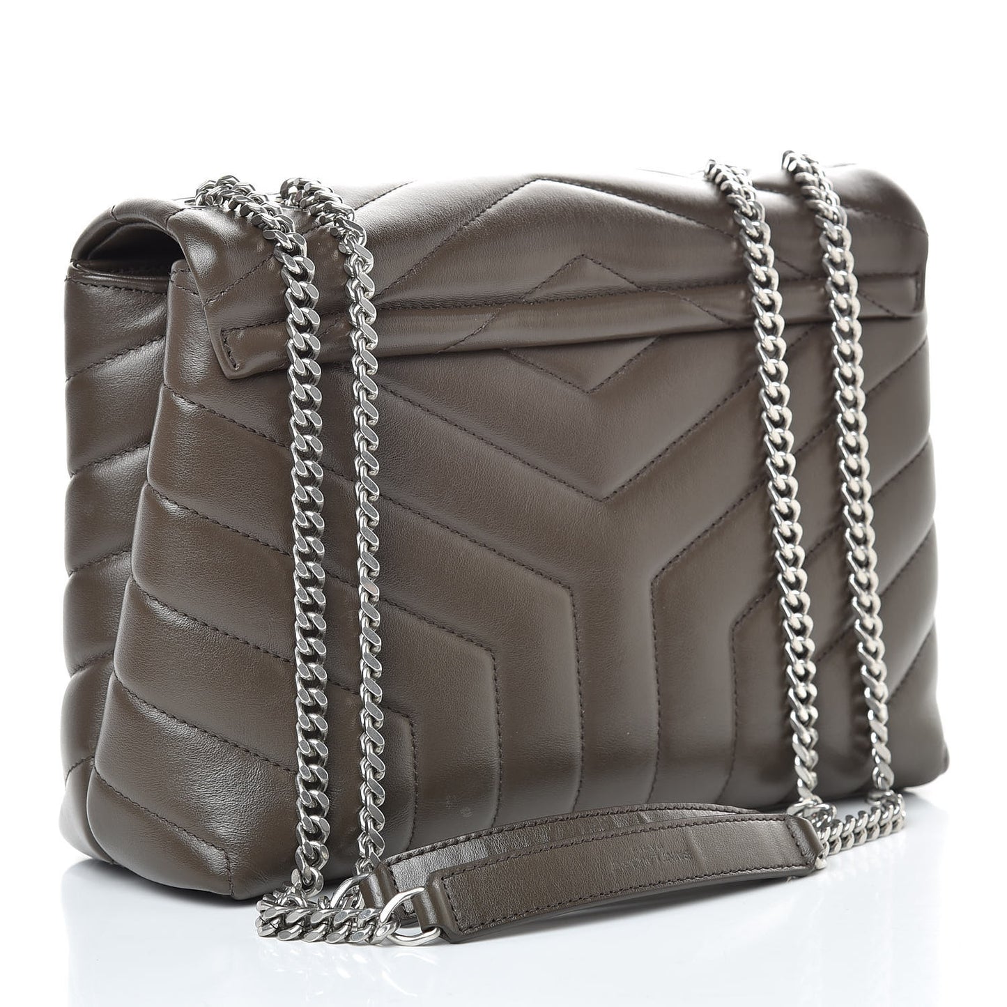 Calfskin Y Quilted Monogram Small Loulou Chain Satchel Faggio