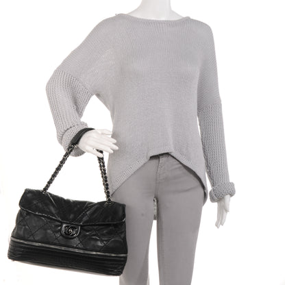 Chanel Calfskin Large Expandable Flap Bag Black 2 of 6