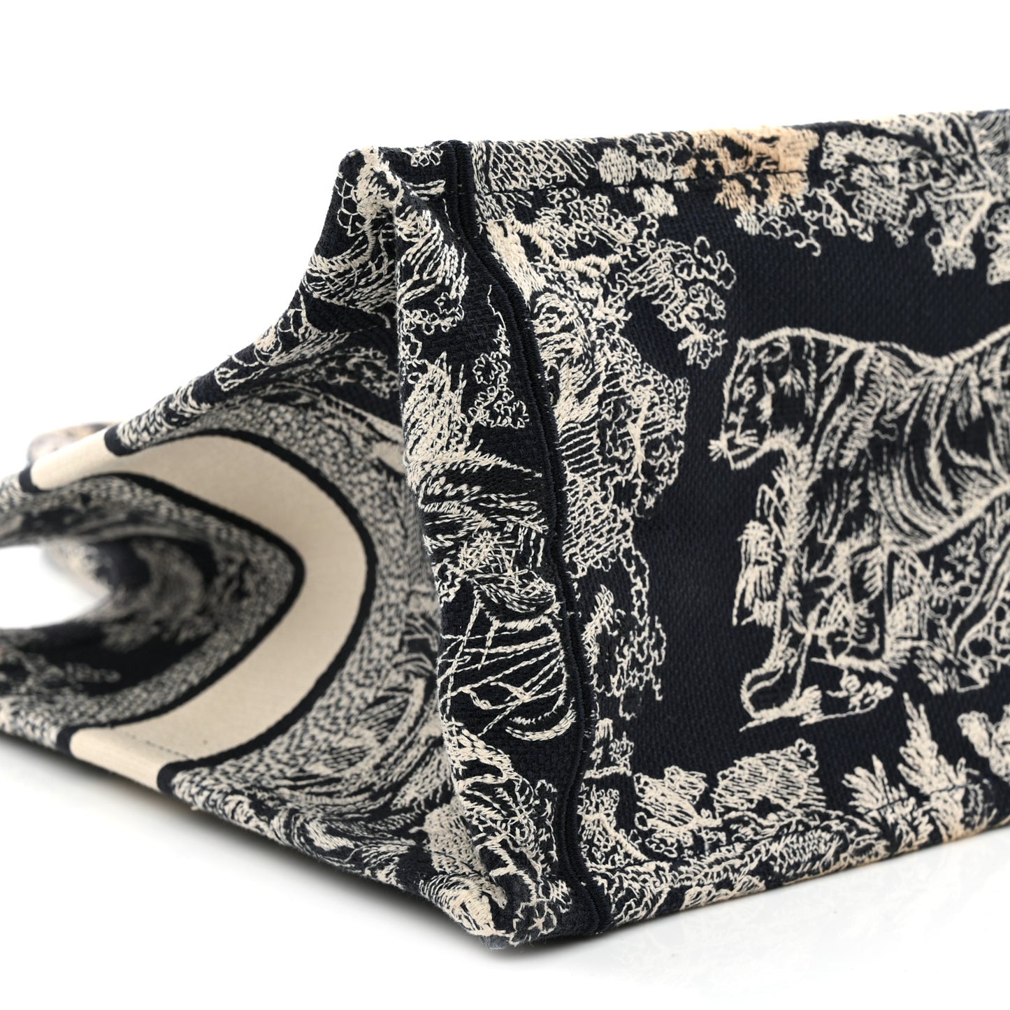 Canvas Embroidered Medium Dioriviera Toile De Jouy Reverse Book Tote Blue