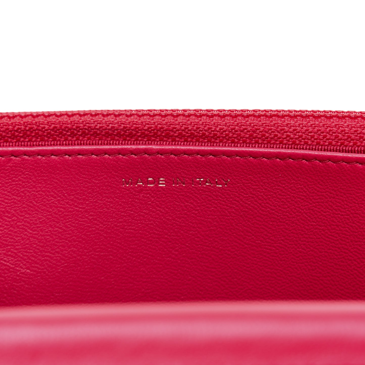 Lambskin Quilted Wallet On Chain WOC Light Red