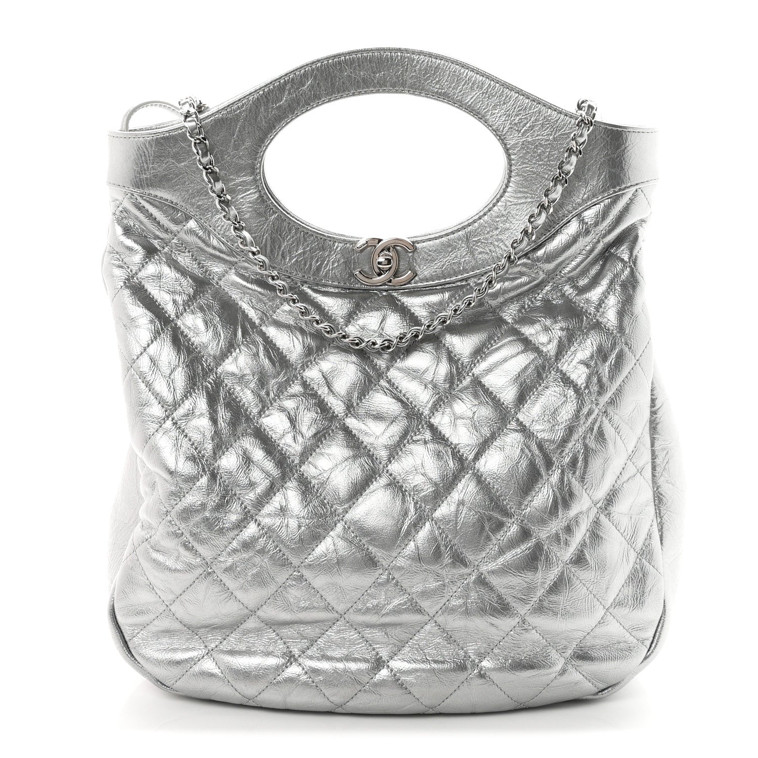 Chanel Metallic Crumpled Calfskin Small 31 Shopping Bag Silver 1 of 10