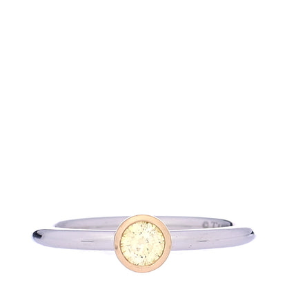 Tiffany Platinum 18K Yellow Gold Fancy Yellow Diamond .31ct Bezet Ring 50 5.5 1 of 7