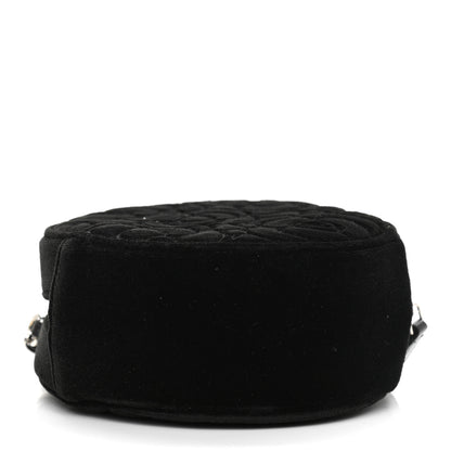 Chanel Velvet Camellia Round Clutch With Chain Black 4 of 9