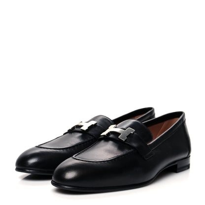 Hermes Goatskin Womens Paris Loafers 38 Black 3 of 8
