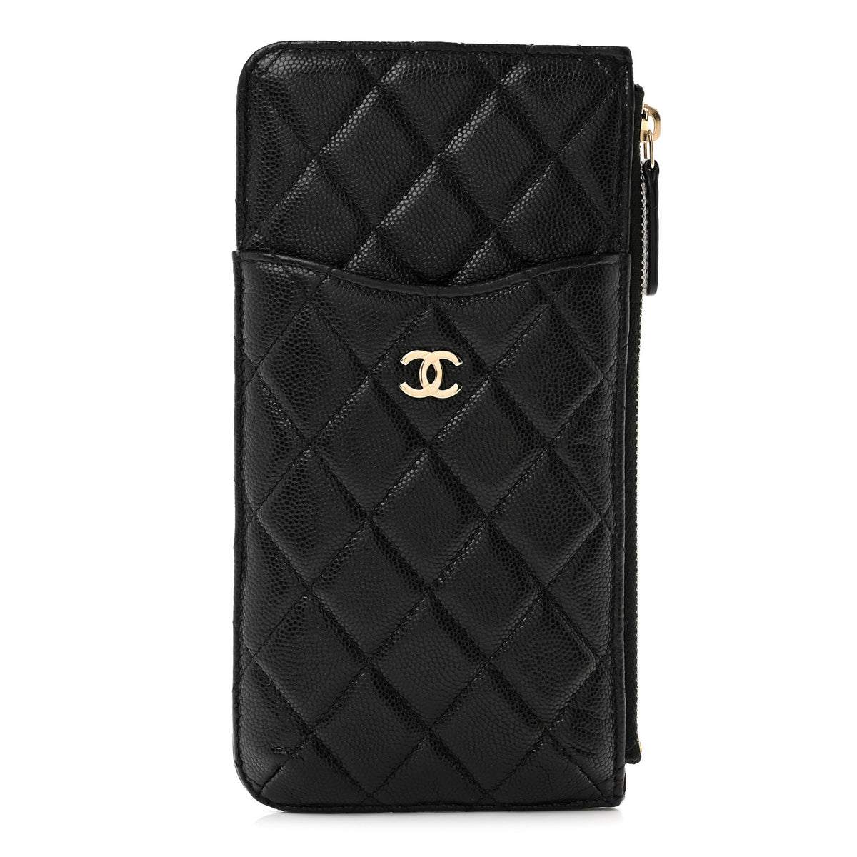 Caviar Quilted Classic iPhone Pouch Black