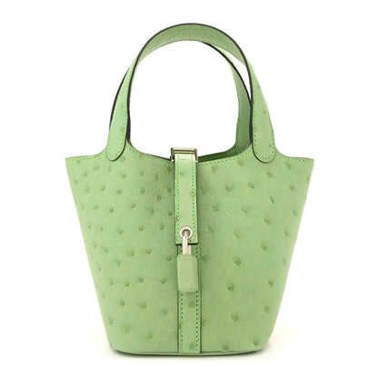 Hermes Ostrich Micro Picotin Lock Vert Criquet 1 of 11