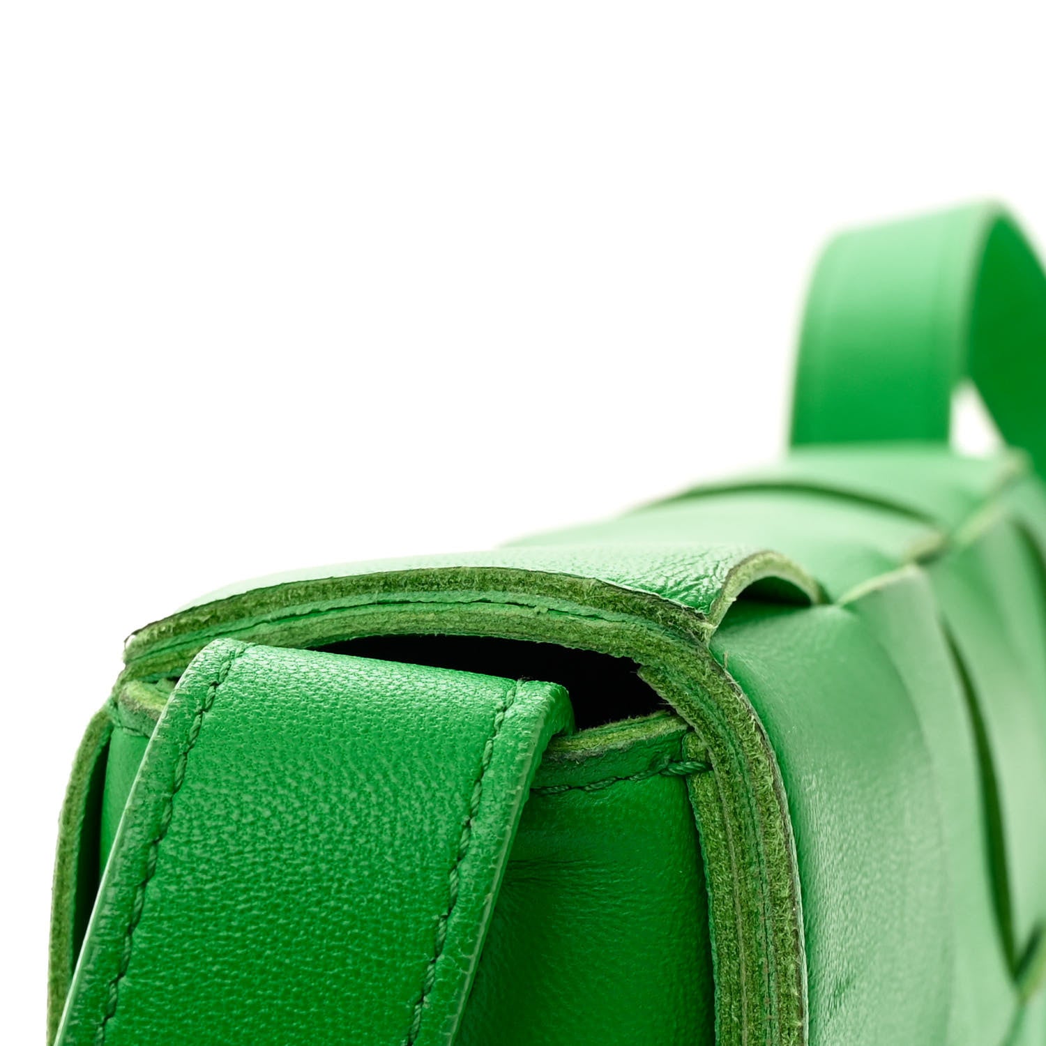 Bottega Veneta Lambskin Maxi Intrecciato Cassette Crossbody Bag Grass 11 of 13