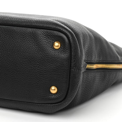 Prada Vitello Daino Side Zip Tote Black 9 of 12