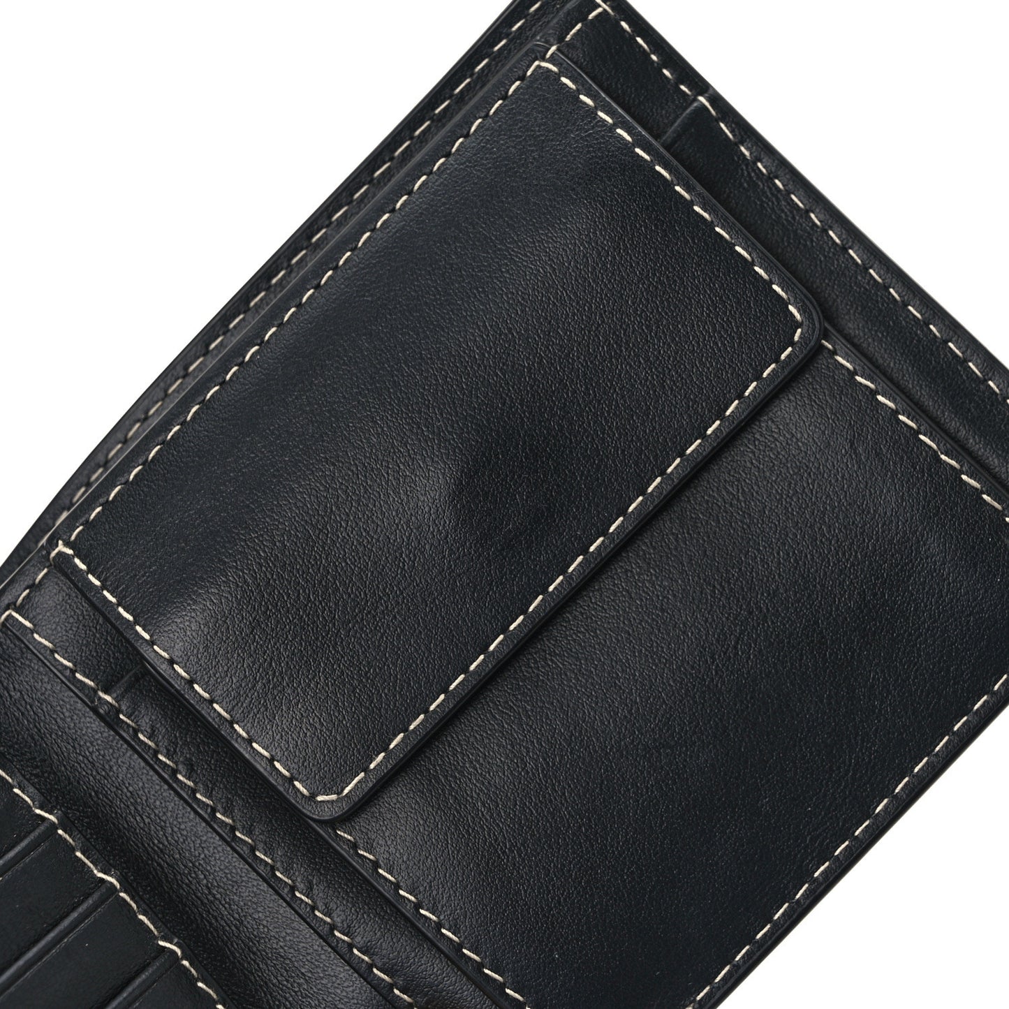 Charcoal Check Calfskin Bi-Fold Wallet Dark Birch Brown