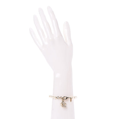 Chanel Crystal Pearl CC Bracelet Gold 2 of 6