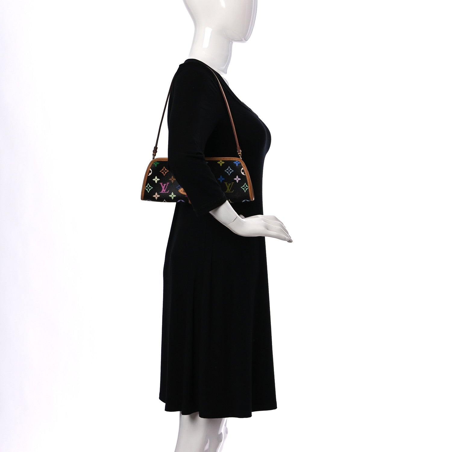 Louis Vuitton Monogram Multicolor Shirley Black 2 of 9