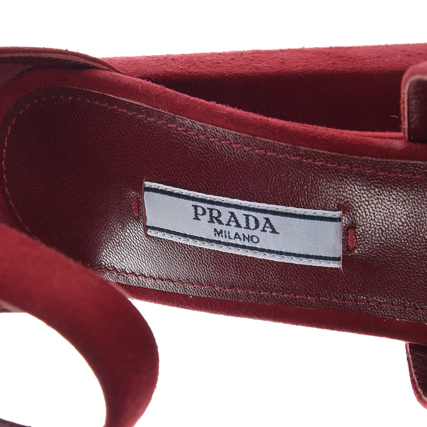 Suede Crystal Embellished Platform Sandals 37.5 Burgundy