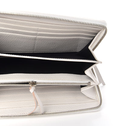Balenciaga Chevre Silver Metallic Edge Hardware Zip Around Wallet Blanc Neige 5 of 6