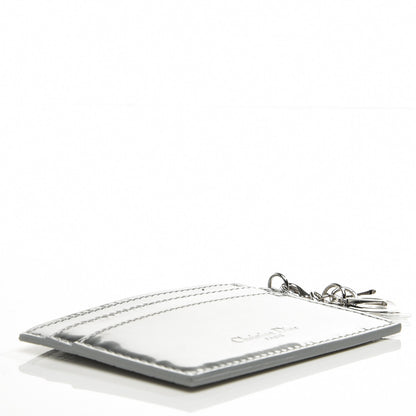 Christian Dior Metallic Patent Calfskin Lady Dior Card Holder Silver 4 of 6