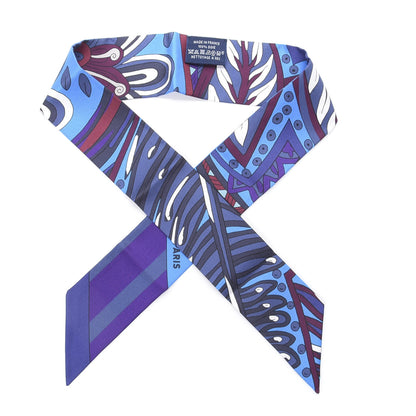 Hermes Silk Le Jardin de la Maharani Twilly Bleu Cobalt Bordeaux 1 of 4