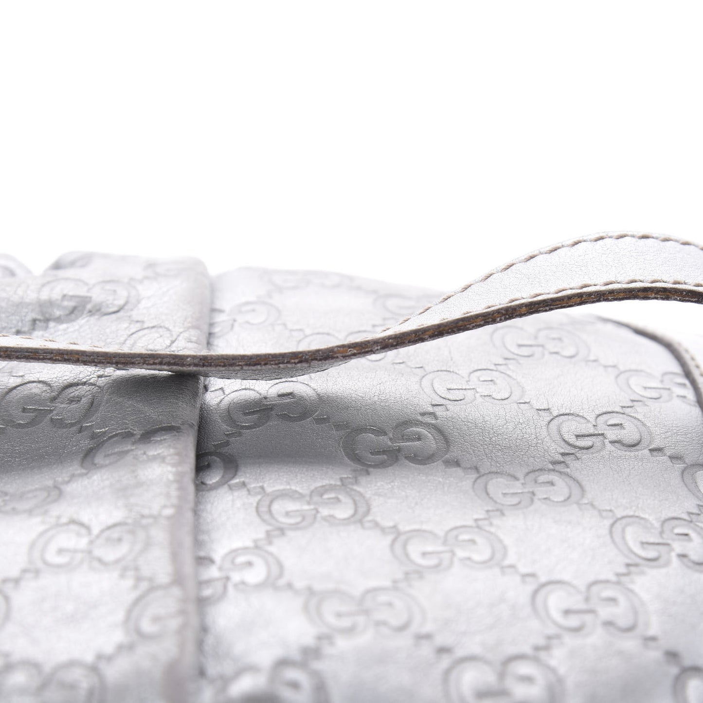 Guccissima Small D Ring Messenger Silver