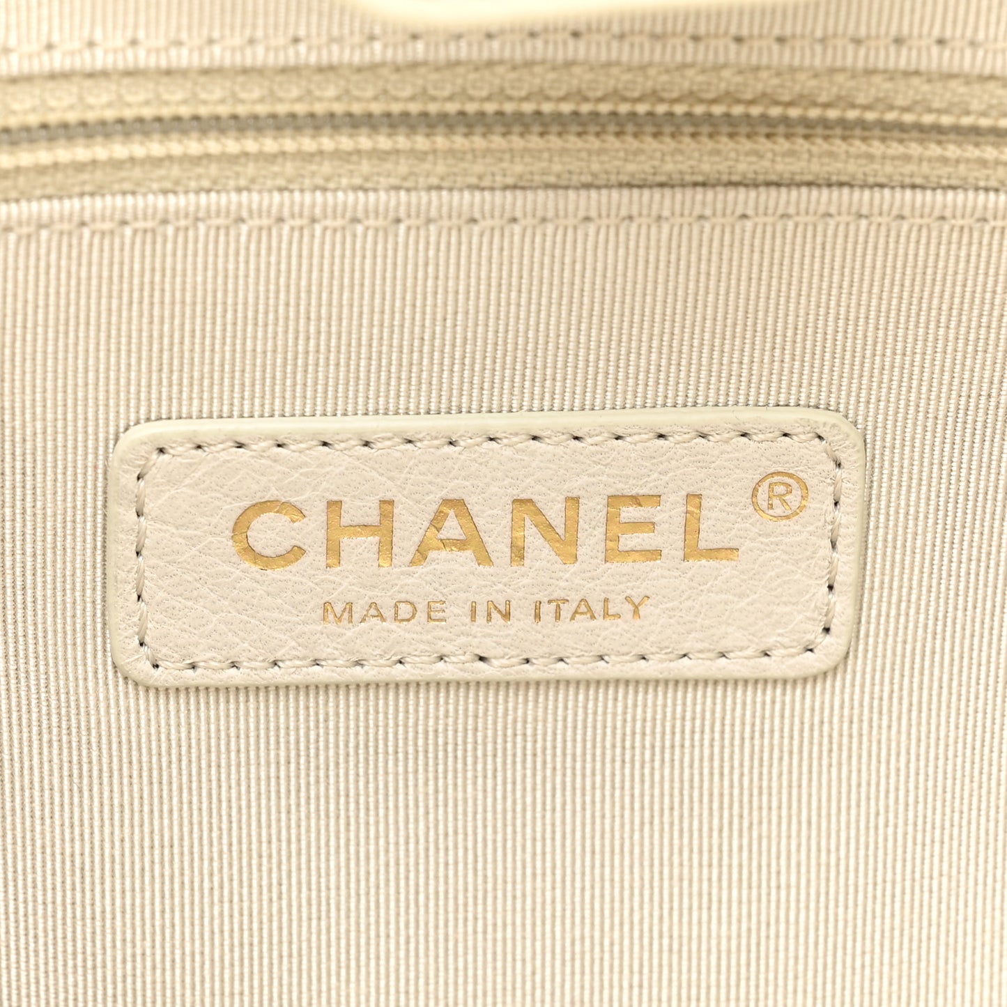 Shiny Aged Calfskin North South Shopping Bag White