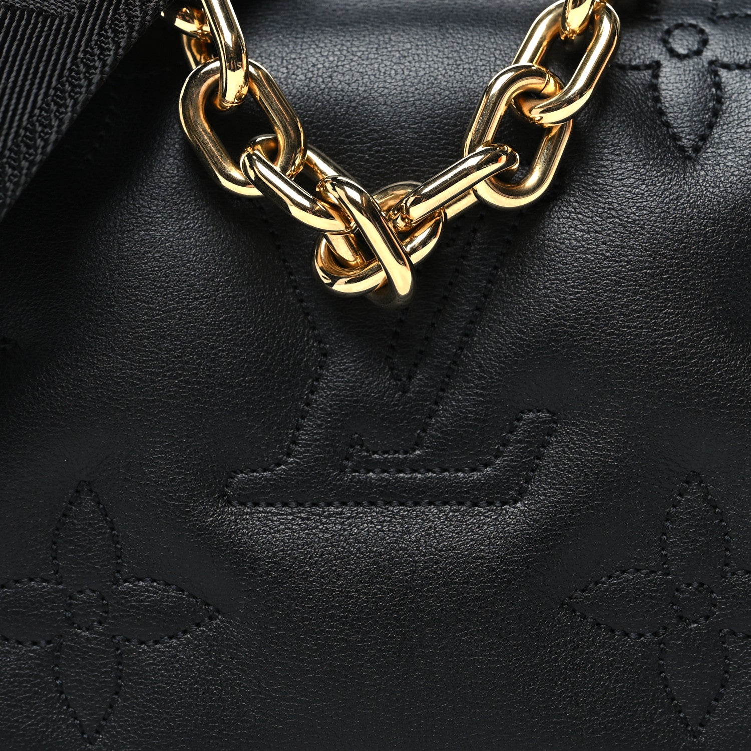 Louis Vuitton Calfskin Bubblegram Wallet On Strap Black 7 of 11