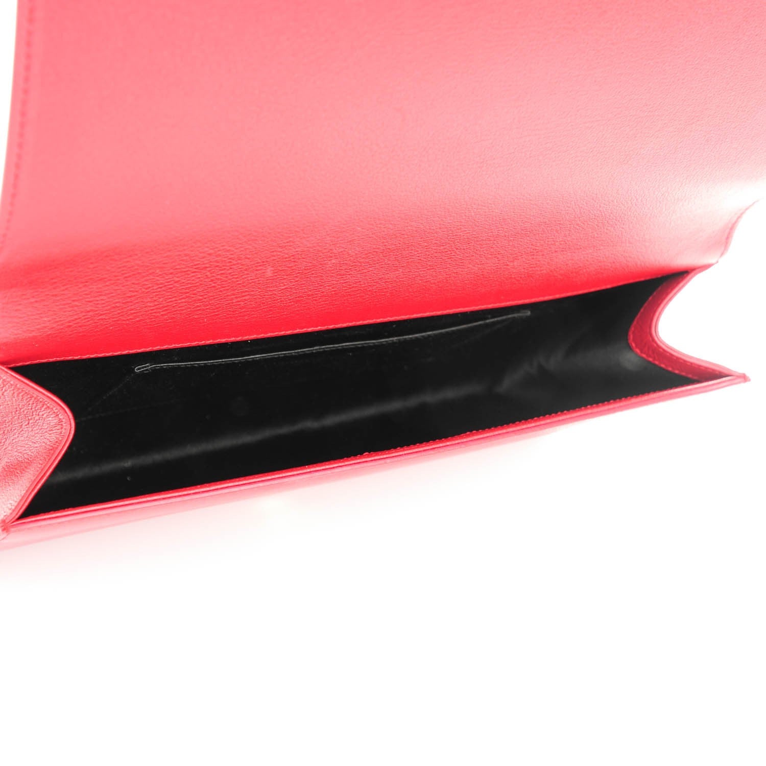 Saint Laurent Calfskin Monogram Large Belle De Jour Clutch Lipstick Red 5 of 6
