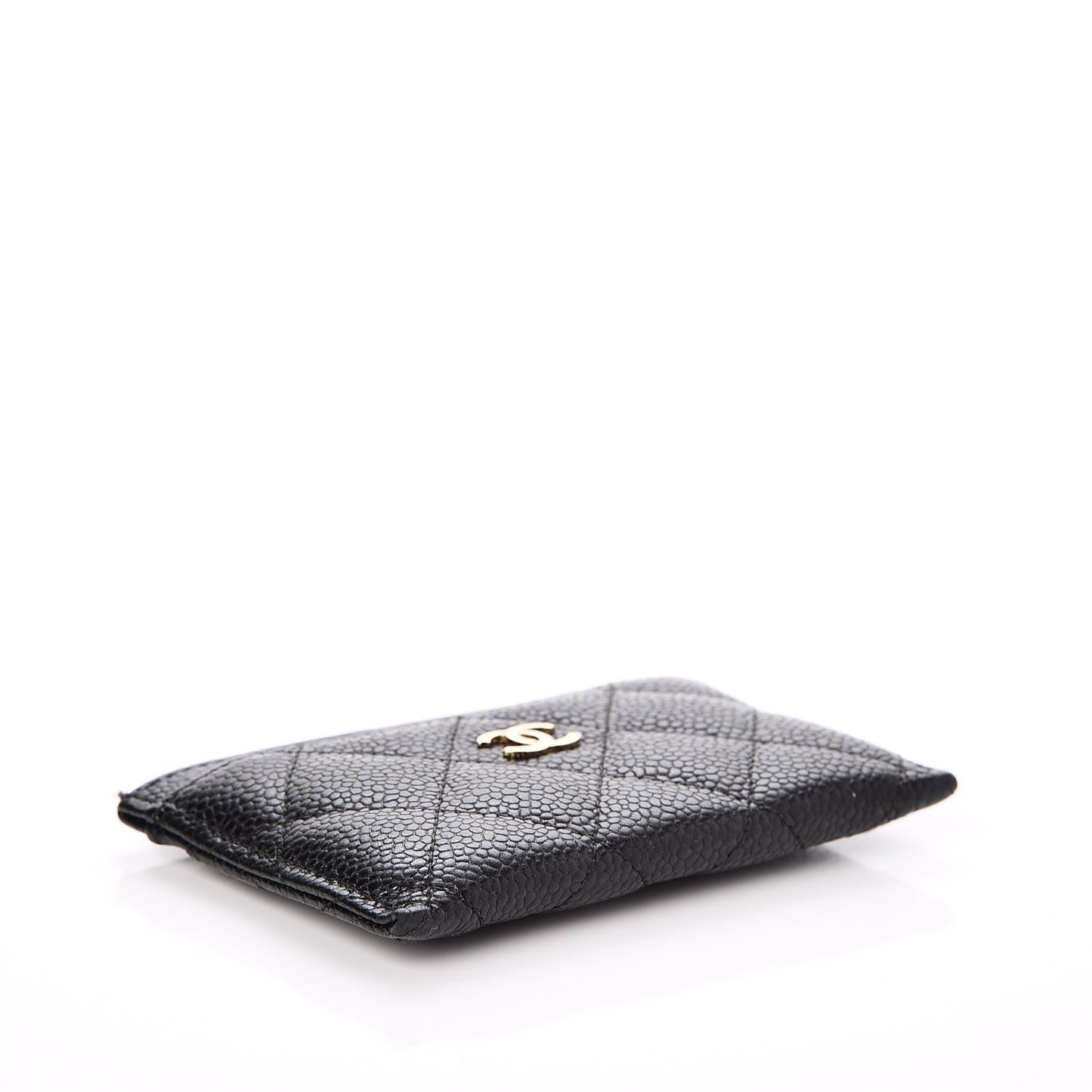 Caviar Quilted Card Holder Black