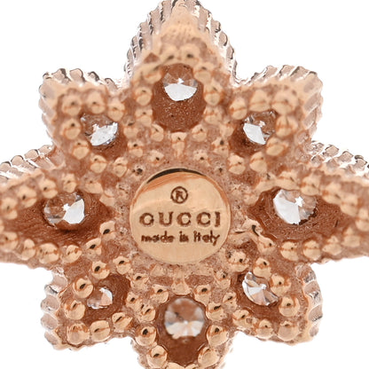 Gucci 18K Rose Gold Diamond Flora Band Ring 53 6.5 4 of 5