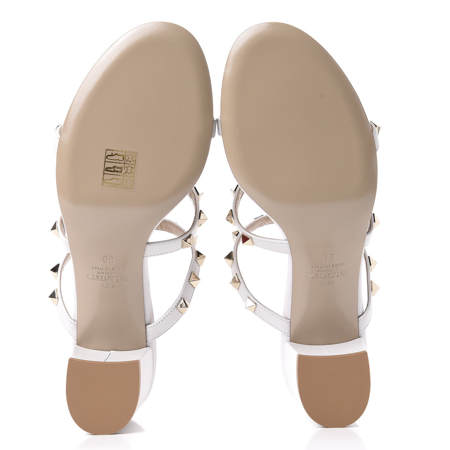 Valentino Garavani Calfskin Nappa Rockstud 60mm Caged Slide Sandals 39 Optic White 6 of 11