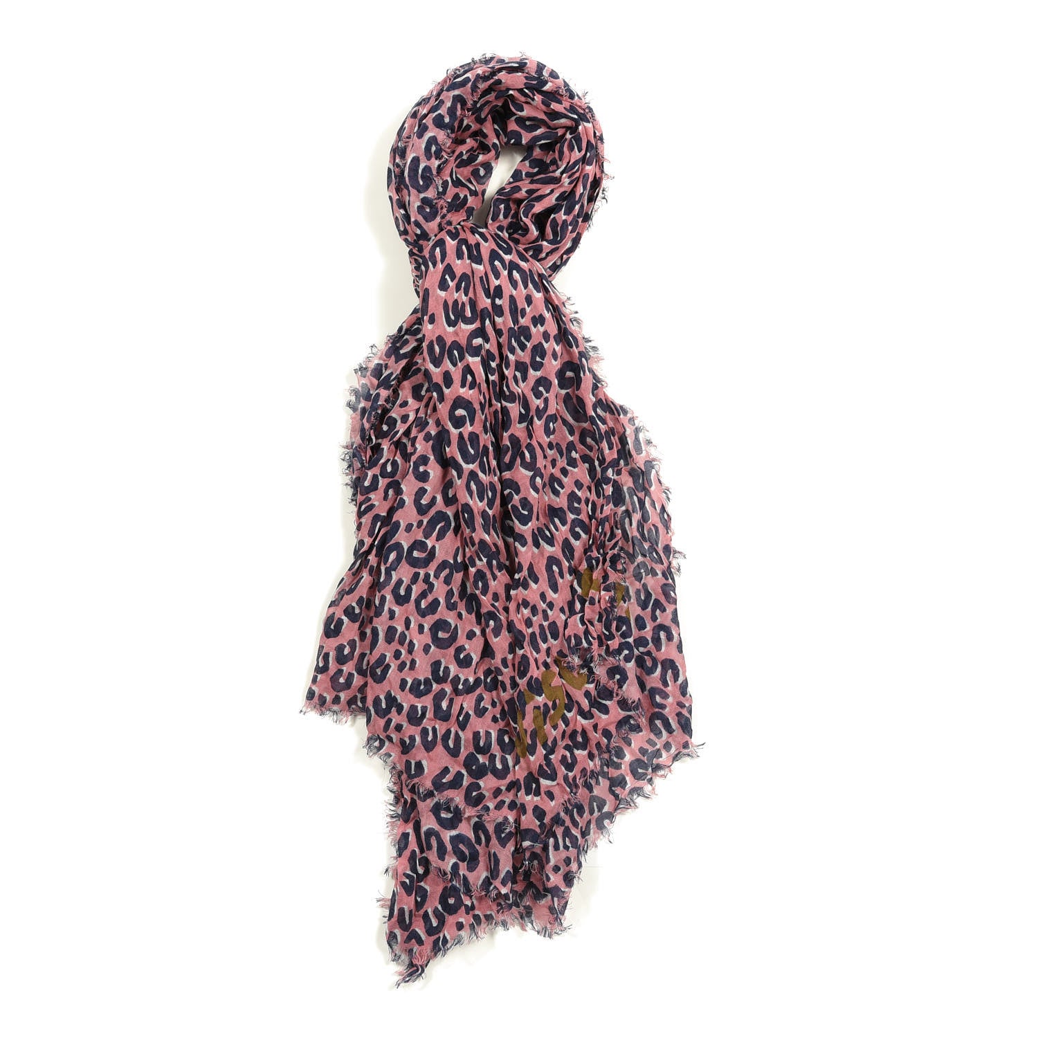 Louis Vuitton Cashmere Silk Leopard Etole Stole Corail 1 of 4