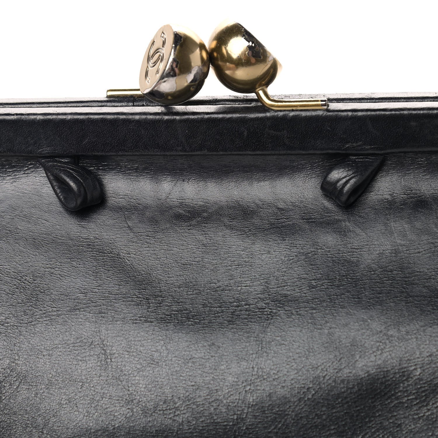Chanel Glazed Calfskin Kisslock Frame Bag Black 11 of 16