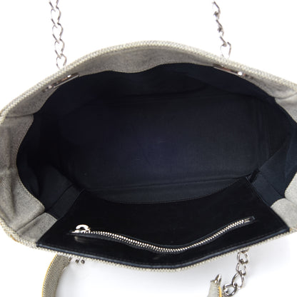 Chanel Canvas Camellia N°5 Tote Beige Black 7 of 9