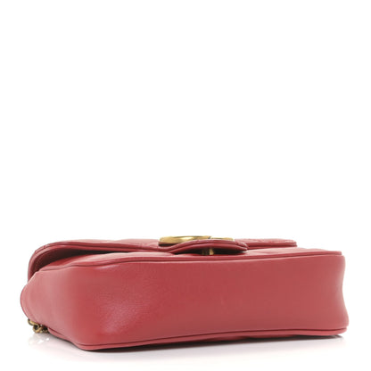 Gucci Calfskin Matelasse Super Mini GG Marmont Shoulder Bag Hibiscus Red 4 of 11