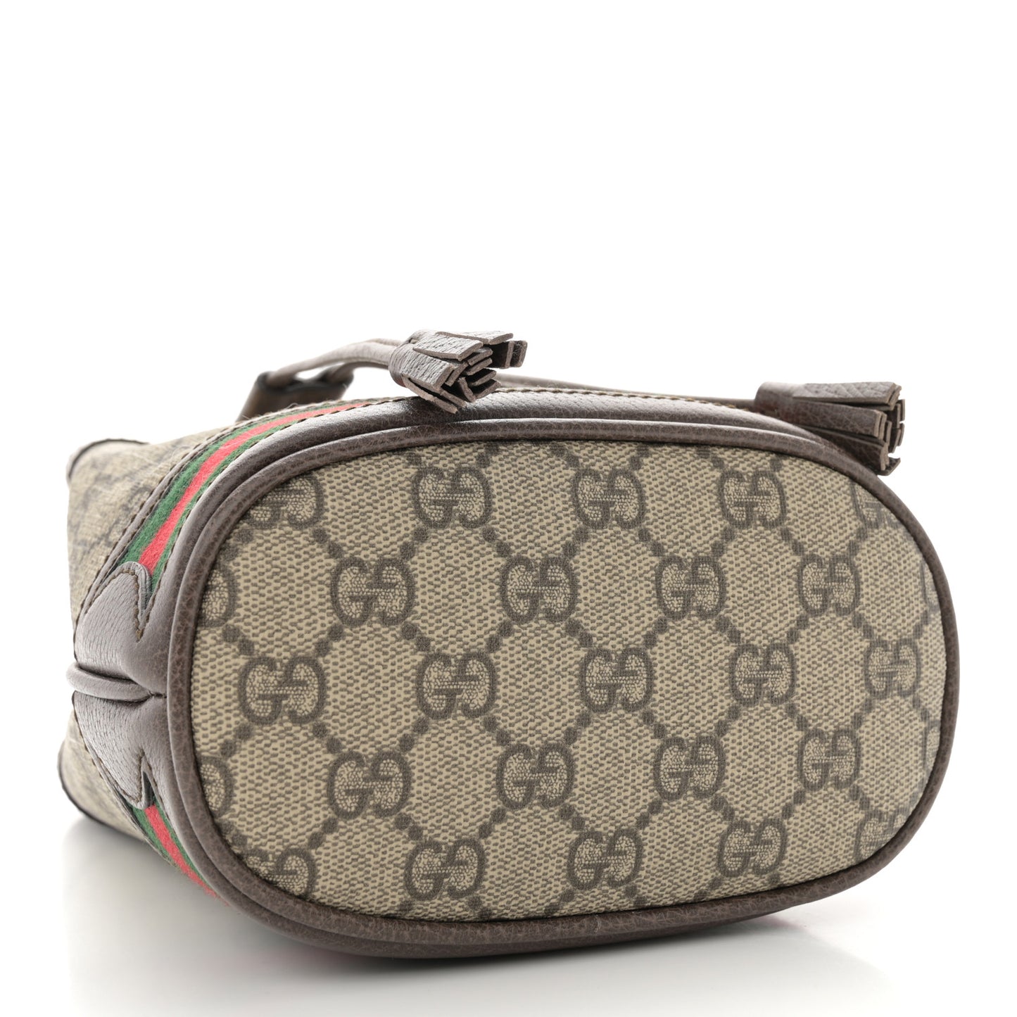 GG Supreme Monogram Web Mini Ophidia Bucket Bag Brown