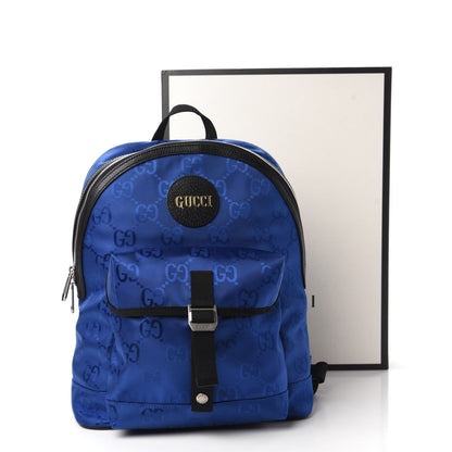 Gucci Econyl Nylon Monogram Off The Grid Backpack Guilted Blue Black 10 of 10